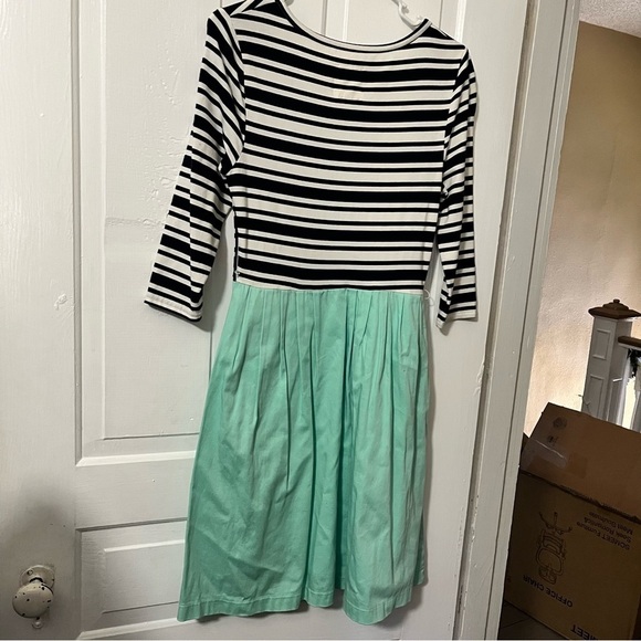 ModCloth Striped Dress Teal Black White Small U - Picture 7 of 7